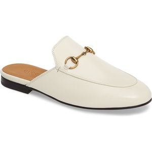 White Gucci Princetown leather slipper